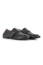 black-leather-loafer-with-silver-buckle