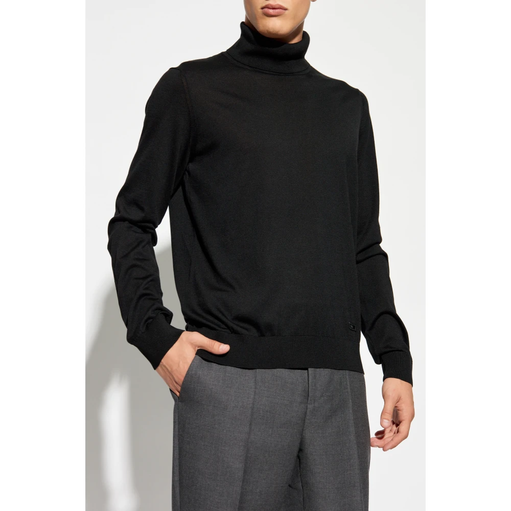 Versace Turtleneck met logo Black Heren