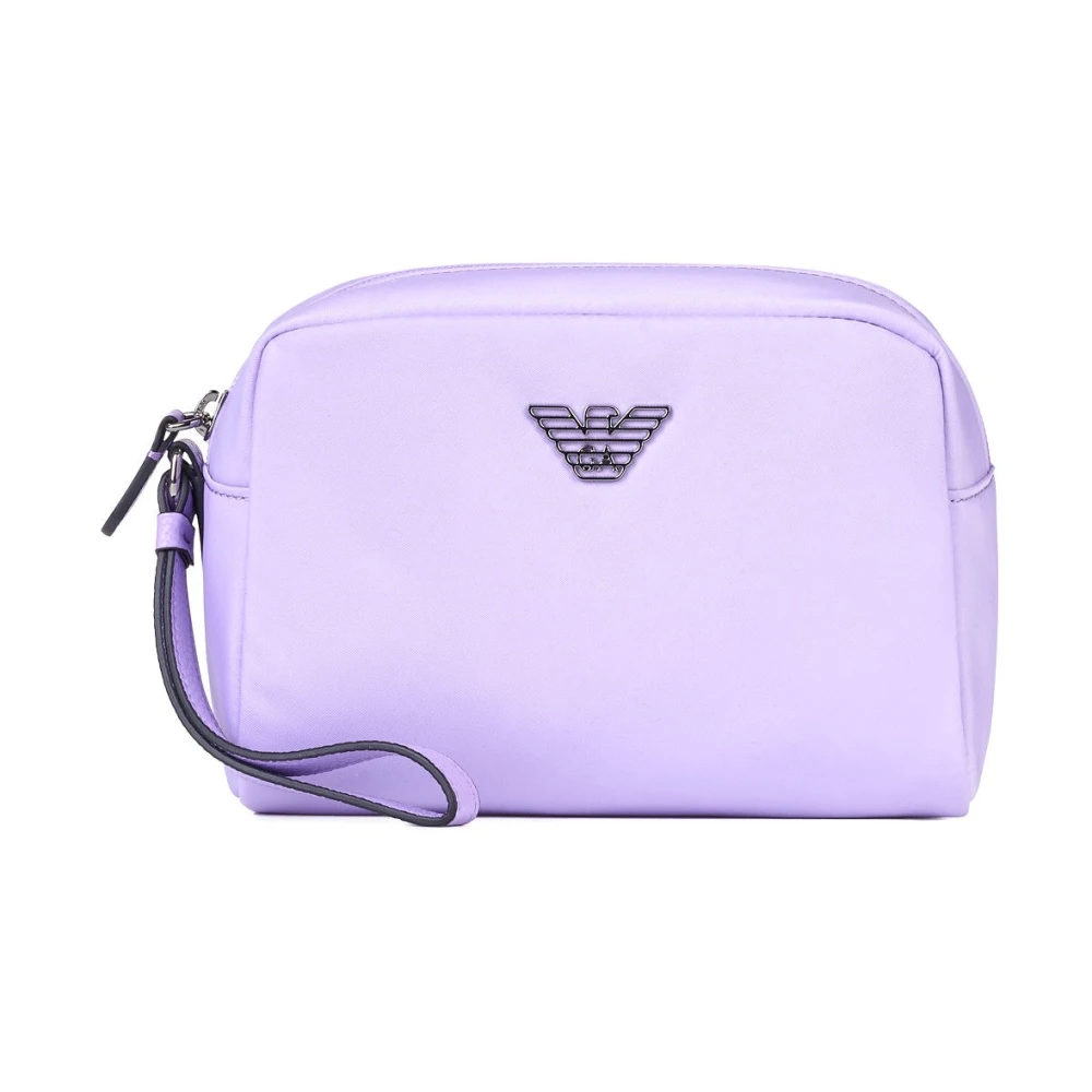 Emporio Armani Glicine Leren Beauty Case Purple Dames