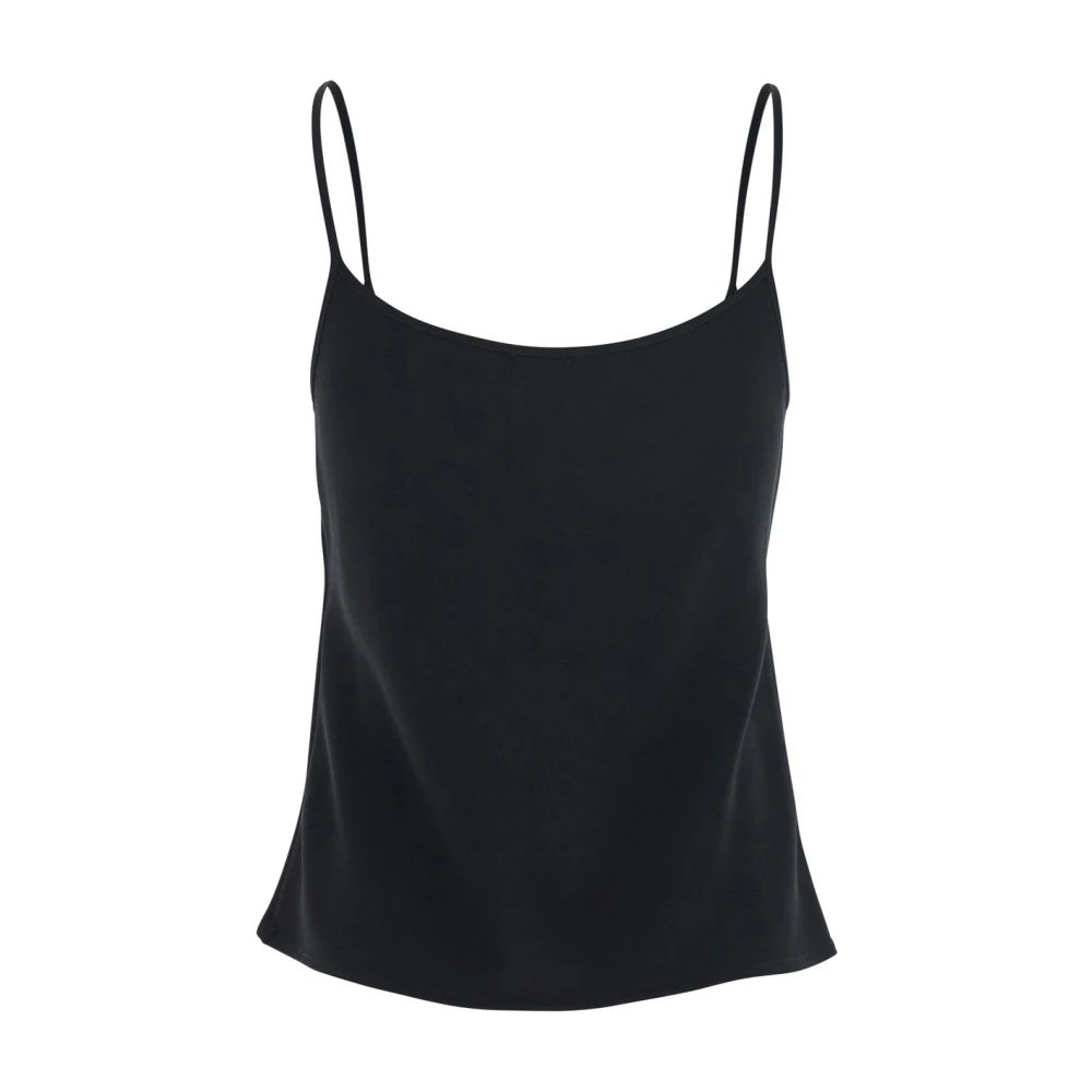 Plain Units Zwarte Satijnen Spaghettiband Top Black Dames