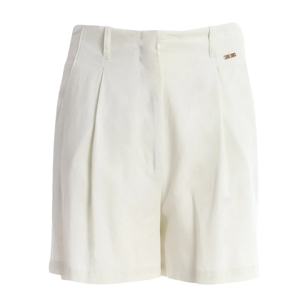 Fracomina Shorts met brede tailleband White Dames