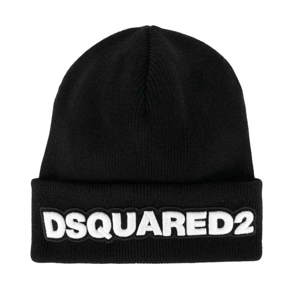 Dsquared2 Logo Gebreide Muts in M063 Stijl Black Heren
