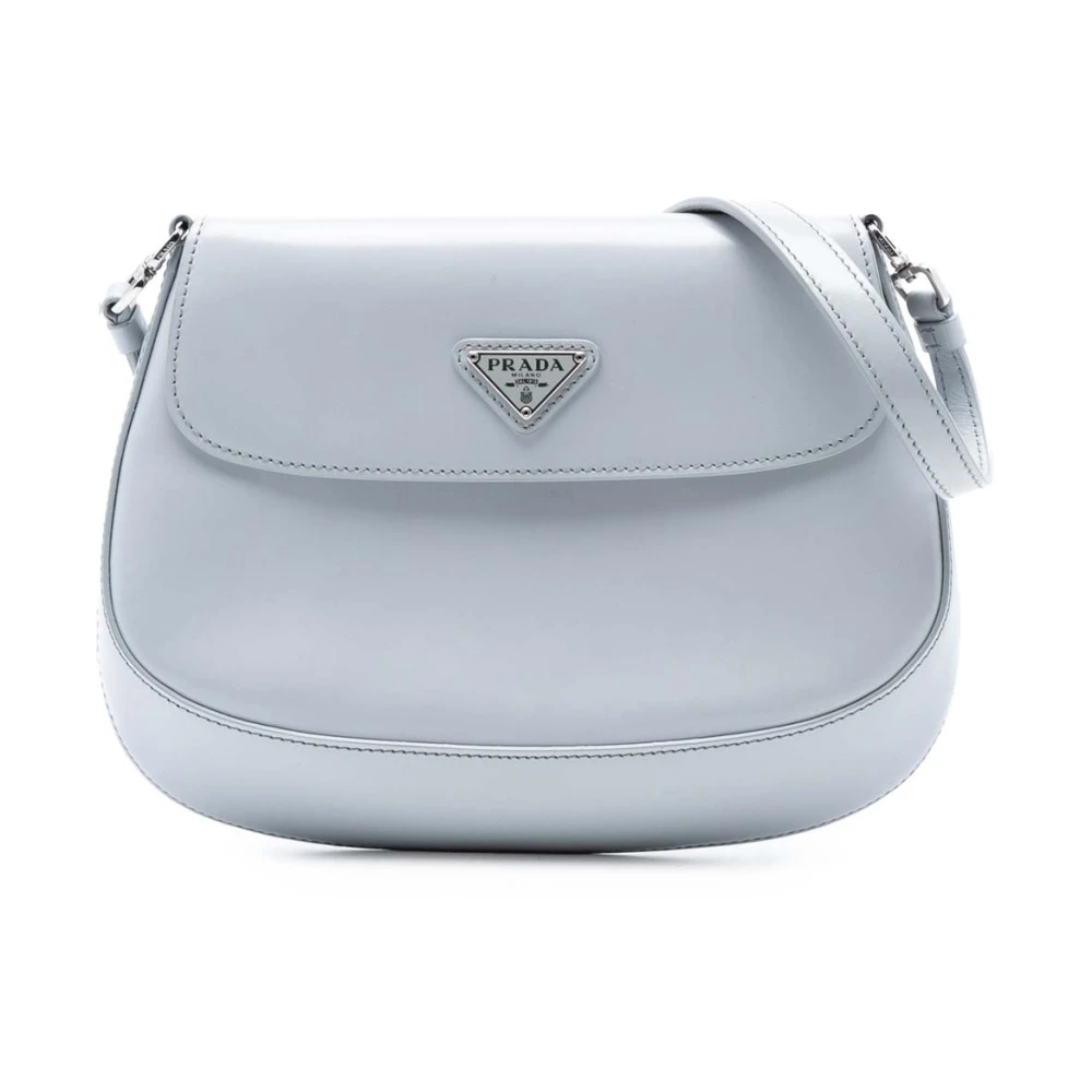 Prada Vintage Women's Gray Pre-Owned Top Handle Flap Bag