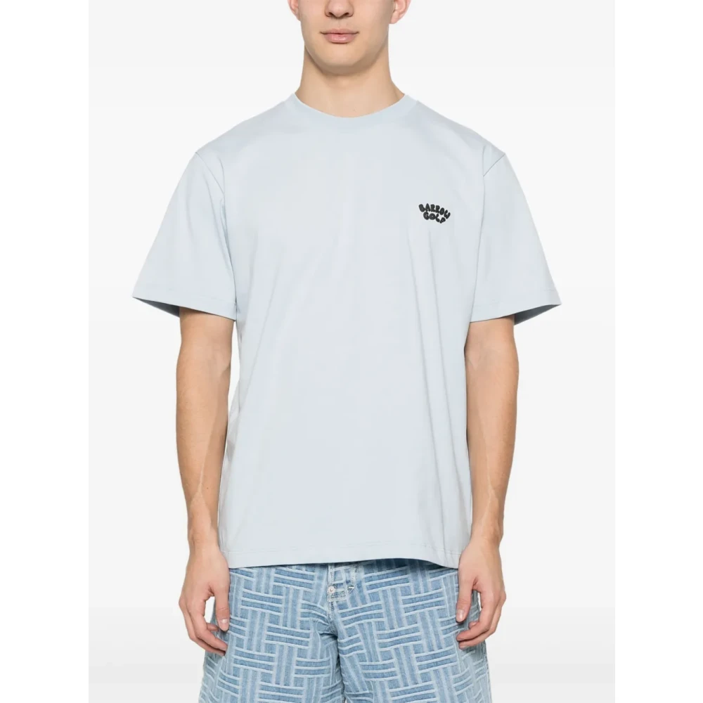 Barrow Heldere Blauwe Crew Neck T-shirt 3D Print Blue Heren