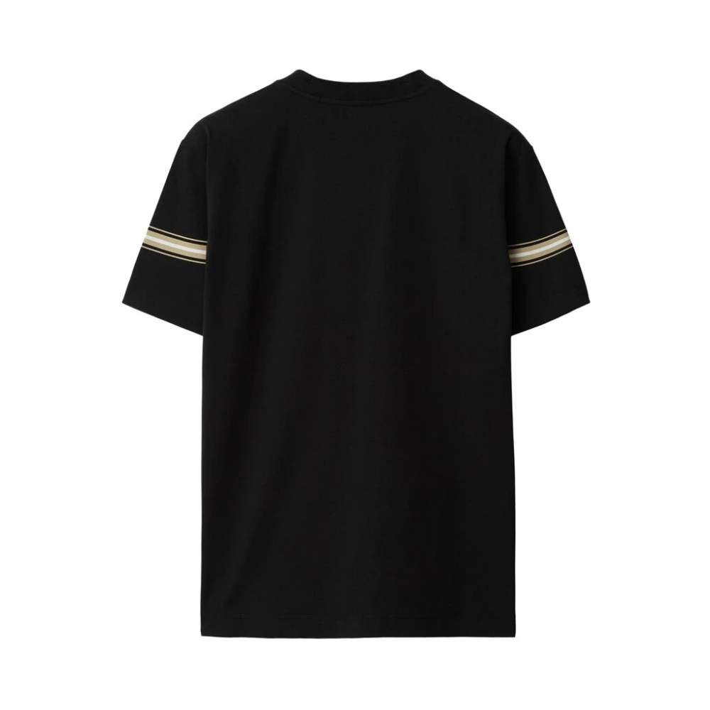 Burberry Zwarte Jersey T-shirt met Equestrian Knight Black Heren