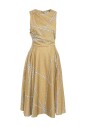 robe-midi-doree-drapee-avec-imprime