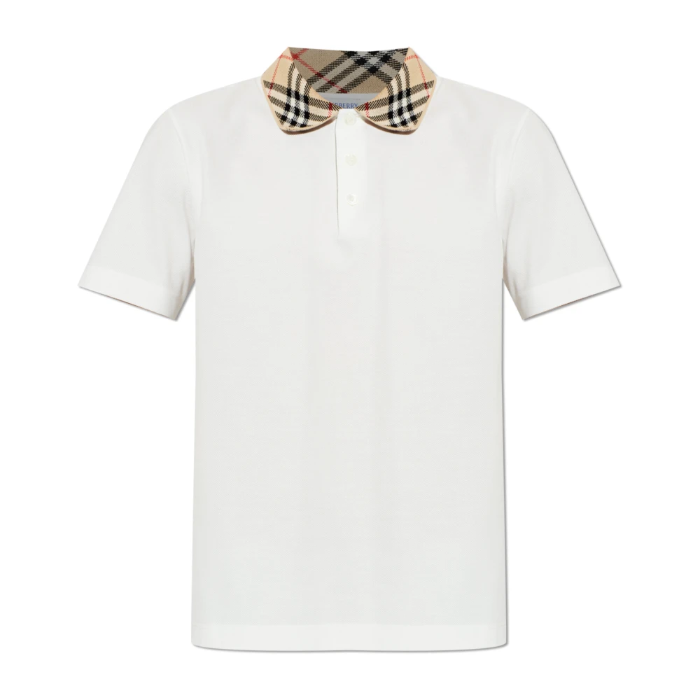 Burberry Men's White Polo Shirts, L, Polo Eva