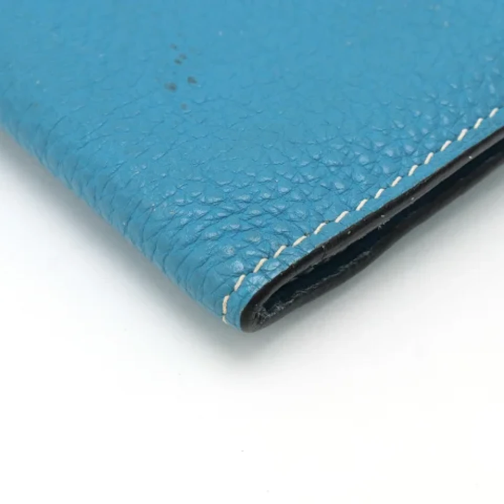Hermès Vintage Pre-owned Leather wallets Blue Dames