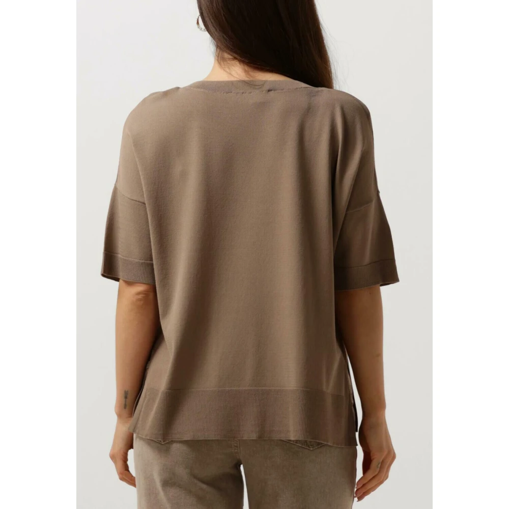 Selected Femme Bruine Basic T-shirt O-hals Brown Dames