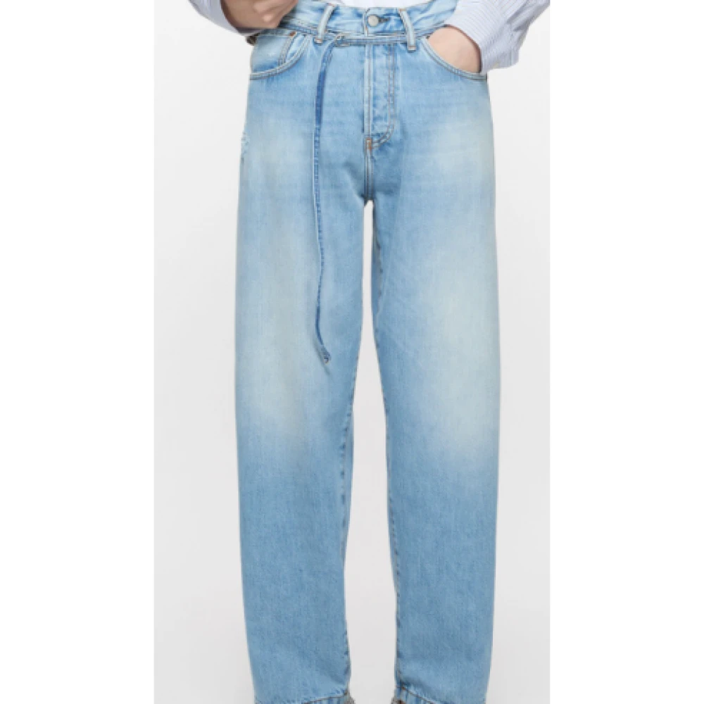 Acne Studios Blauwe Gewassen Jeans Dunne Riem Blue Heren