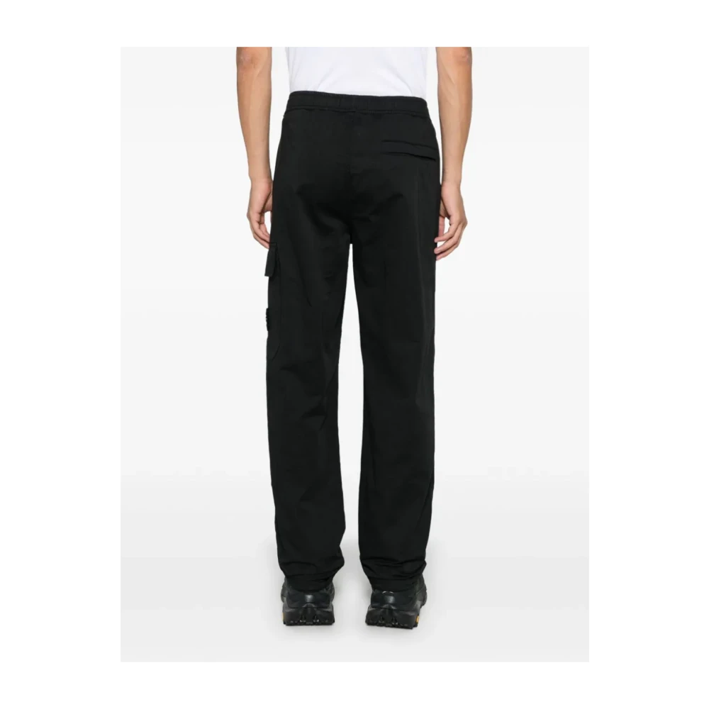 Stone Island Zwarte Cargo Trekkoordbroek Black Heren