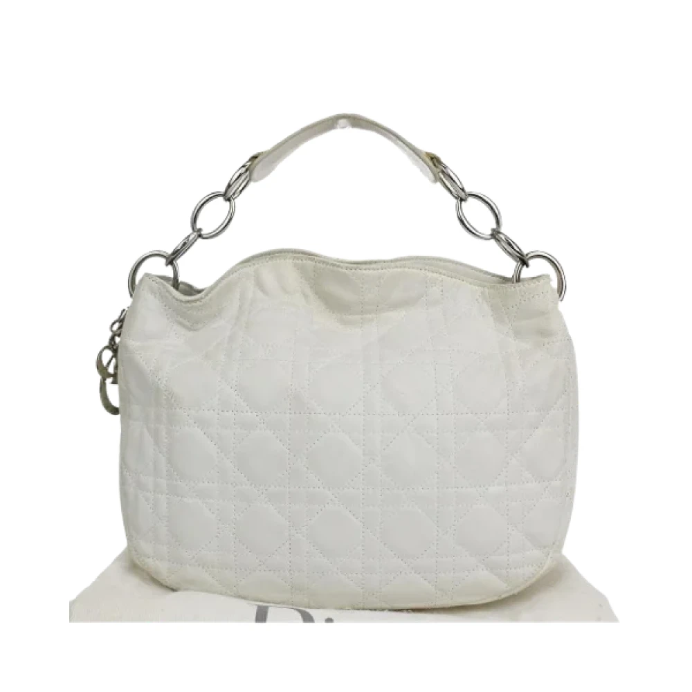Dior Vintage Pre-owned Cotton handbags White Dames