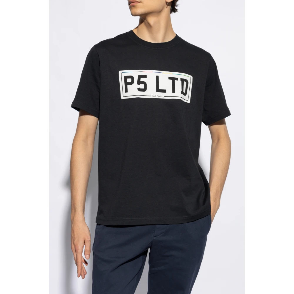 PS By Paul Smith Bedrukt T-shirt Black Heren