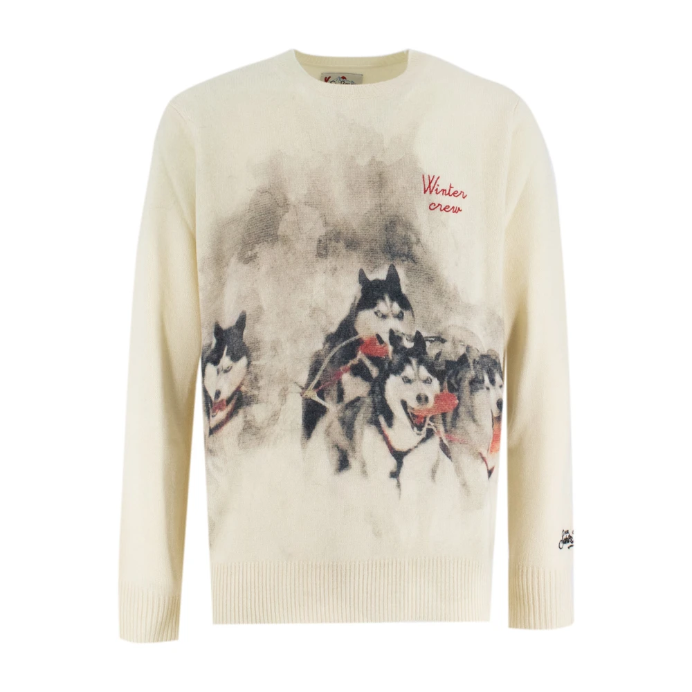 MC2 Saint Barth Winter Gebreide Crew-Neck Jumper Beige Heren