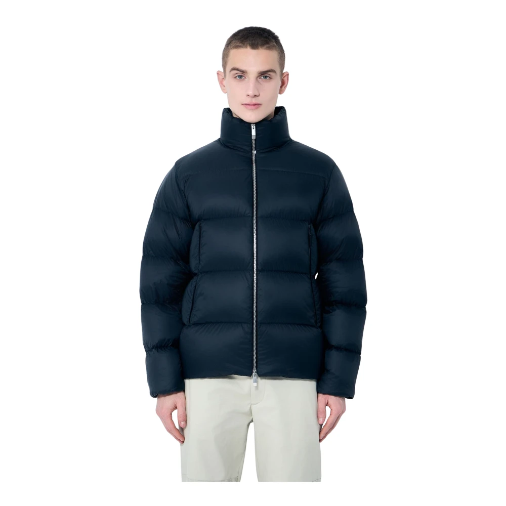 Moncler Gewatteerd donsjack met logopatch Black Heren