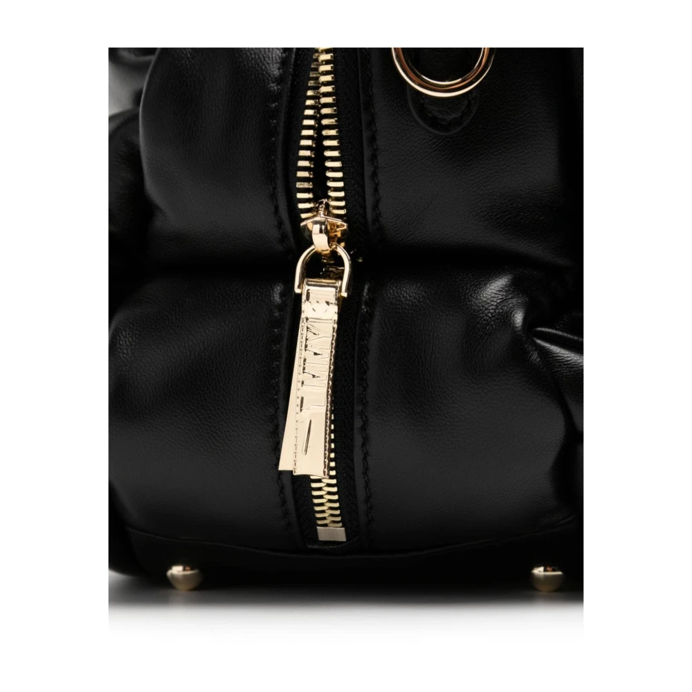 Mihara Yasuhiro Zwarte Gedrapeerde Handtas met Gouden Hardware Black Dames