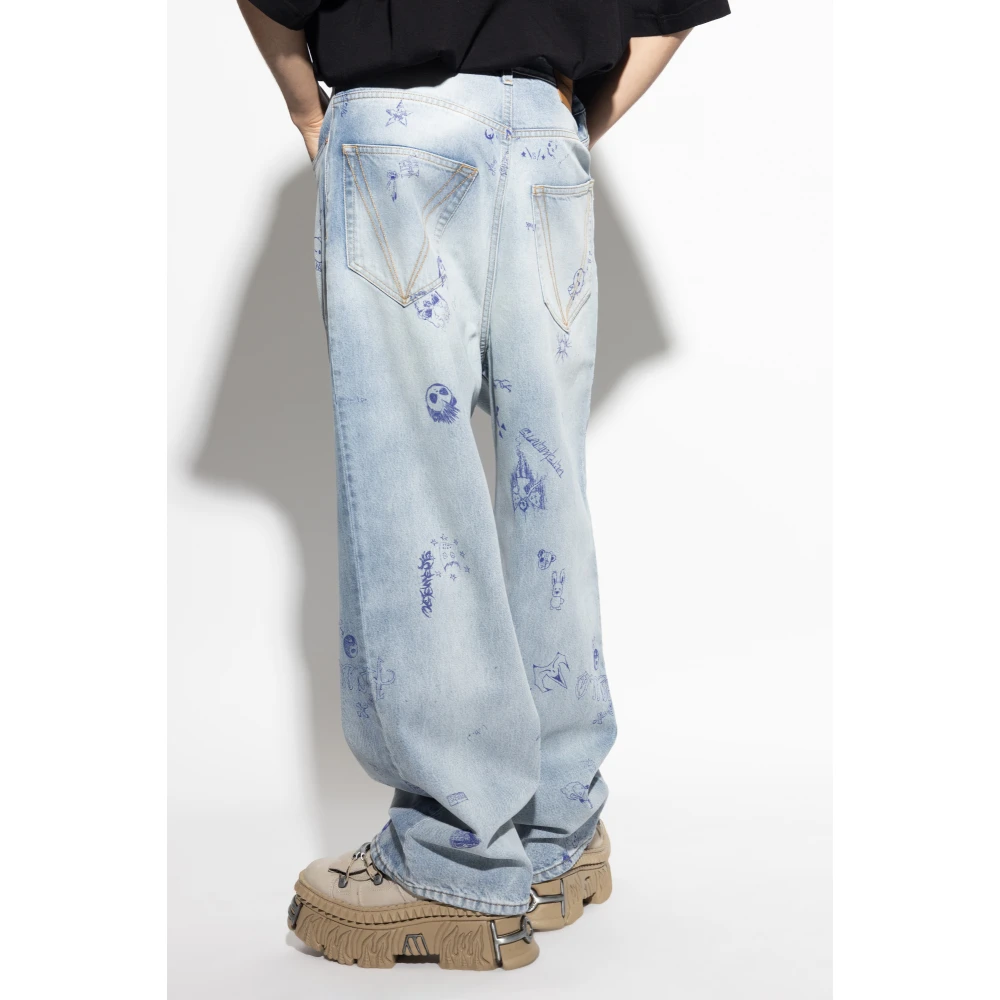 Vetements Jeans met print Blue Heren