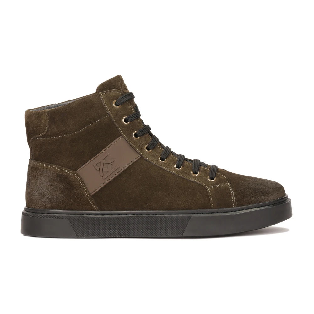 Kazar Hoge vetersneakers van suède Heren Schoenen Groen