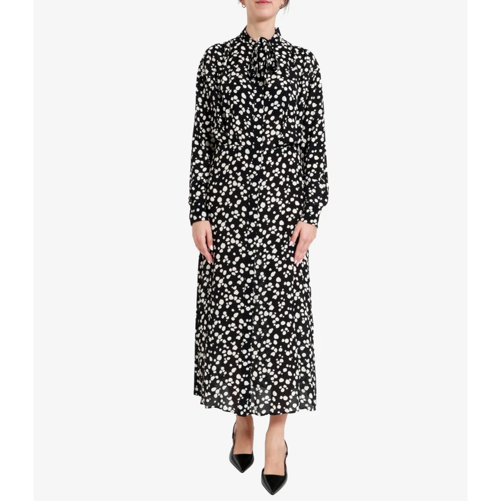 Msgm Gedrukte Viscose Chemisier Jurk met Sjaal Multicolor Dames