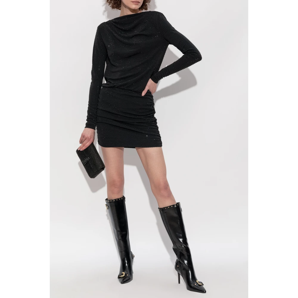 Versace Jeans Couture Jurk met glinsterende pailletten Black Dames