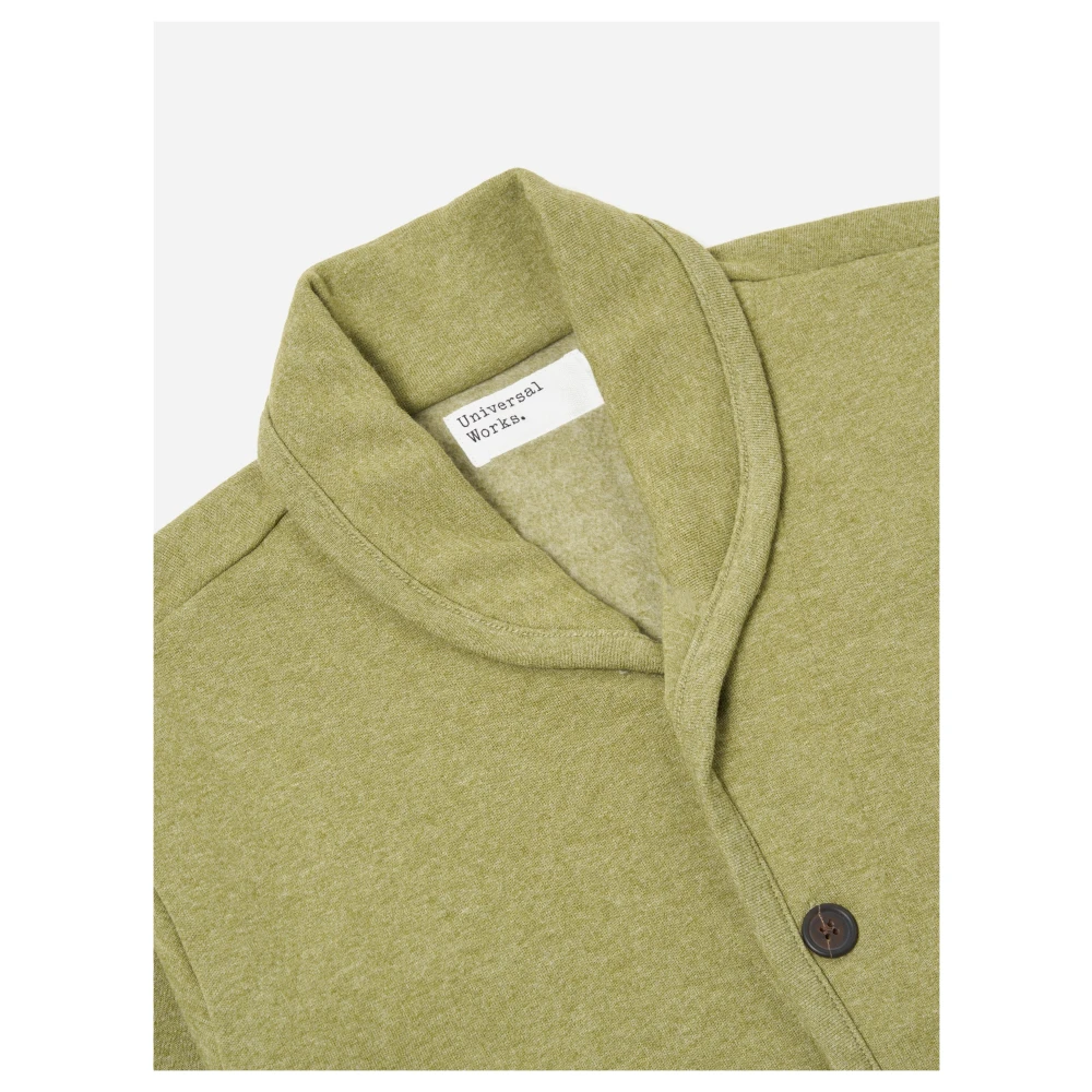 Universal Works Gezellige Shawl Kraag Katoenen Jas Green Heren