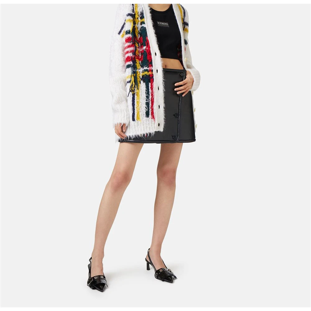 Iceberg Mohair vest met multicolor ruitinzet Multicolor Dames