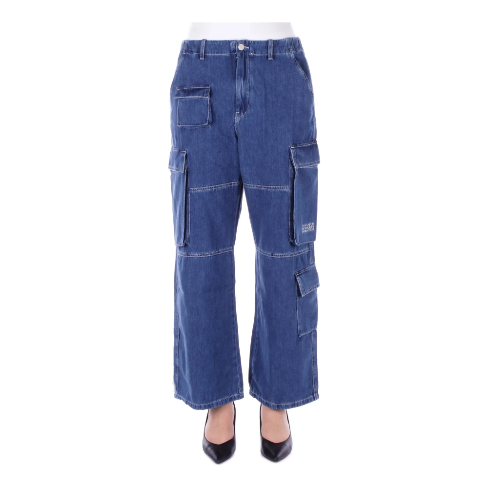 Mm6 Maison Margiela Girls Blue Zipper Jeans With Pockets - Jeans - 14 Y - Kids
