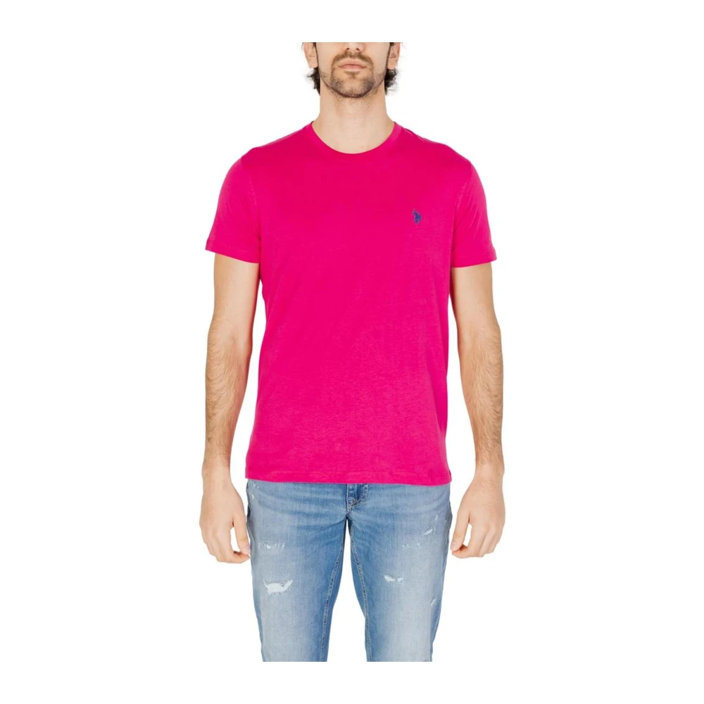 U.s. Polo Assn. Roze Katoenen T-Shirt Lente Zomer Collectie Pink Heren