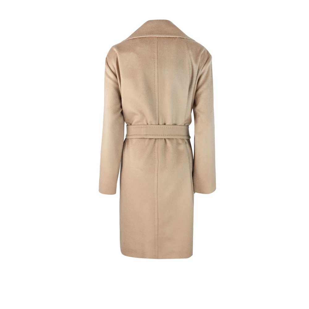 Max Mara Studio Wollen Wikkeljas met Riem Beige Dames