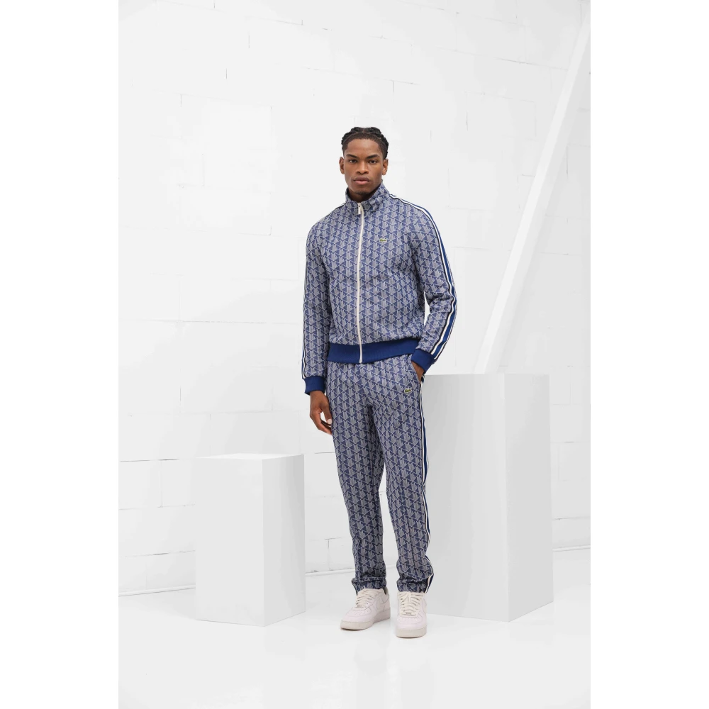 Lacoste Jacquard Monogram Trainingspak Blue Heren