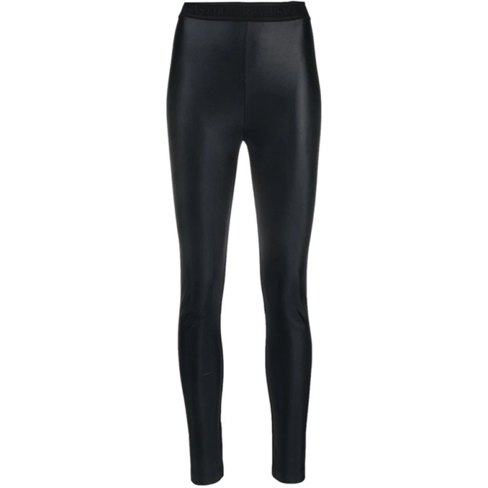 Versace Jeans Couture Glanzende high-waisted leggings Black Dames