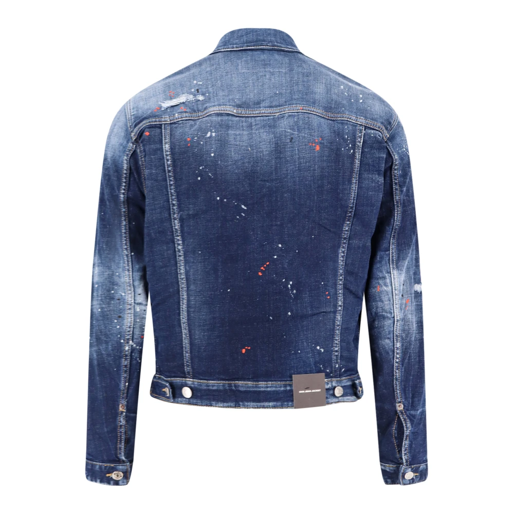 Dsquared2 Destroyed Effect Denim Jack Blue Heren