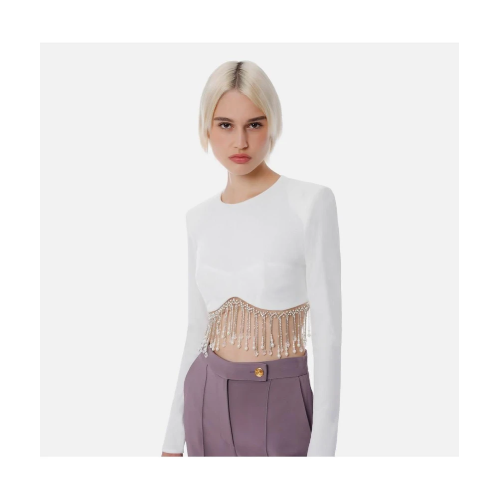 Elisabetta Franchi Stijlvolle Sweatshirts en Hoodies Collectie White Dames