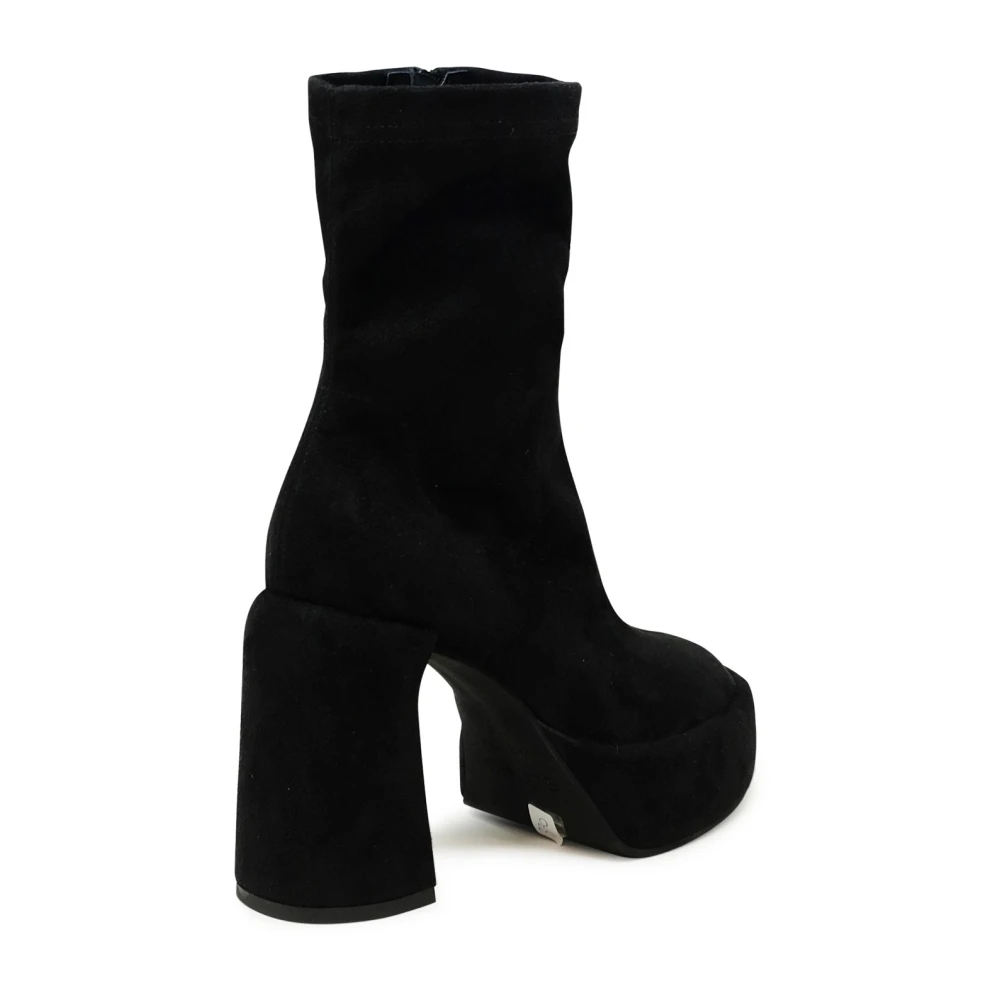 Elena Iachi Zwarte Enkellaarzen Aw23 Black Dames