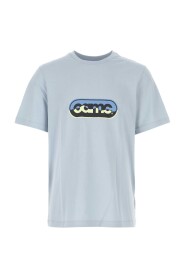 T-shirt oversize di cotone azzurro