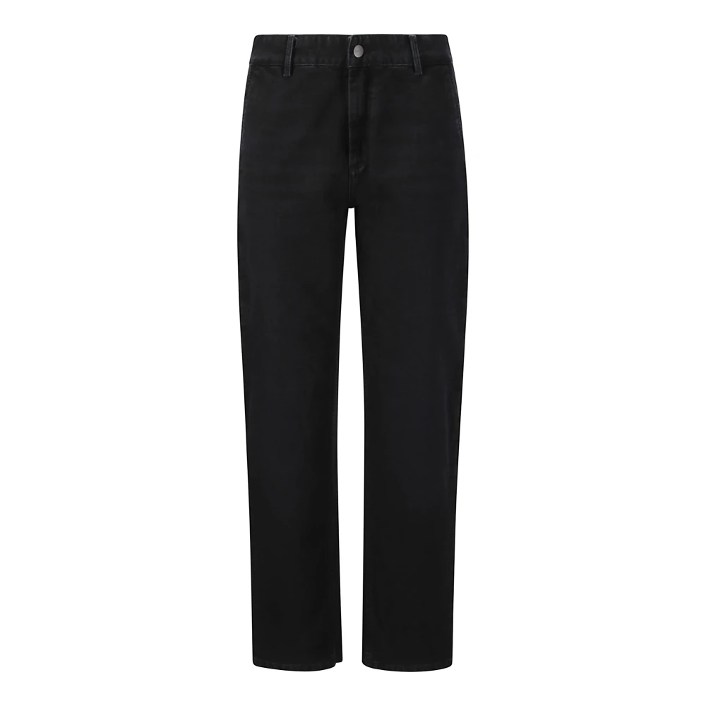 Carhartt WIP Hoge taille rechte broek Black Dames