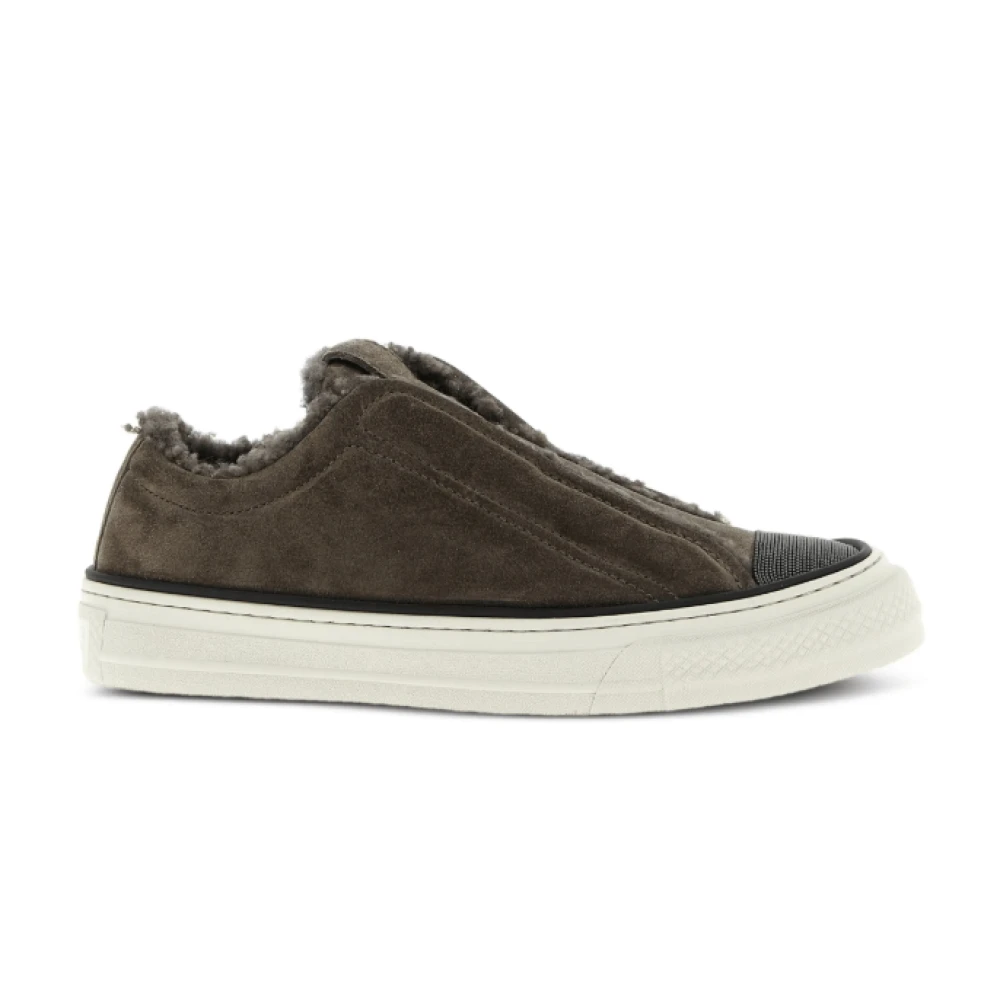 Brunello Cucinelli Precious Toe Sneakers Dames Schoenen Bruin