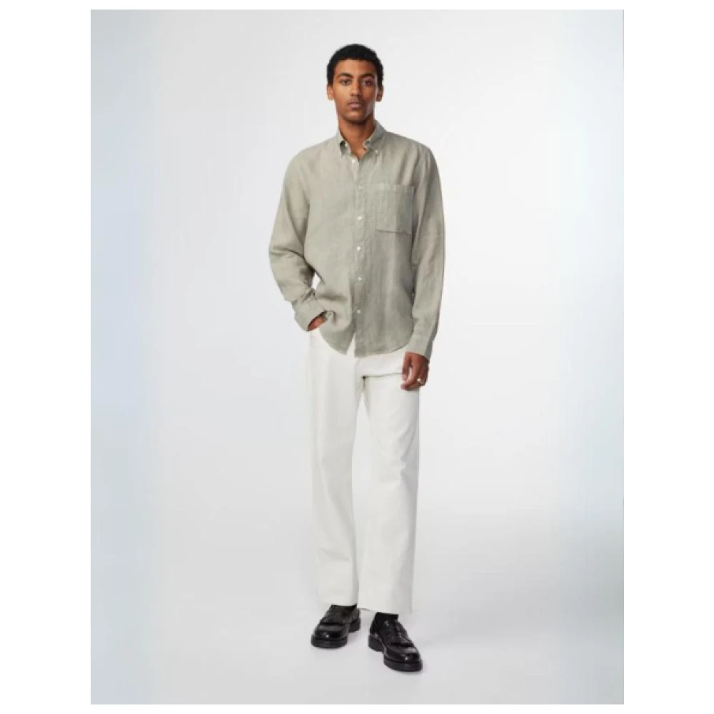 Nn07 Casual Linnen Overhemd Green Heren