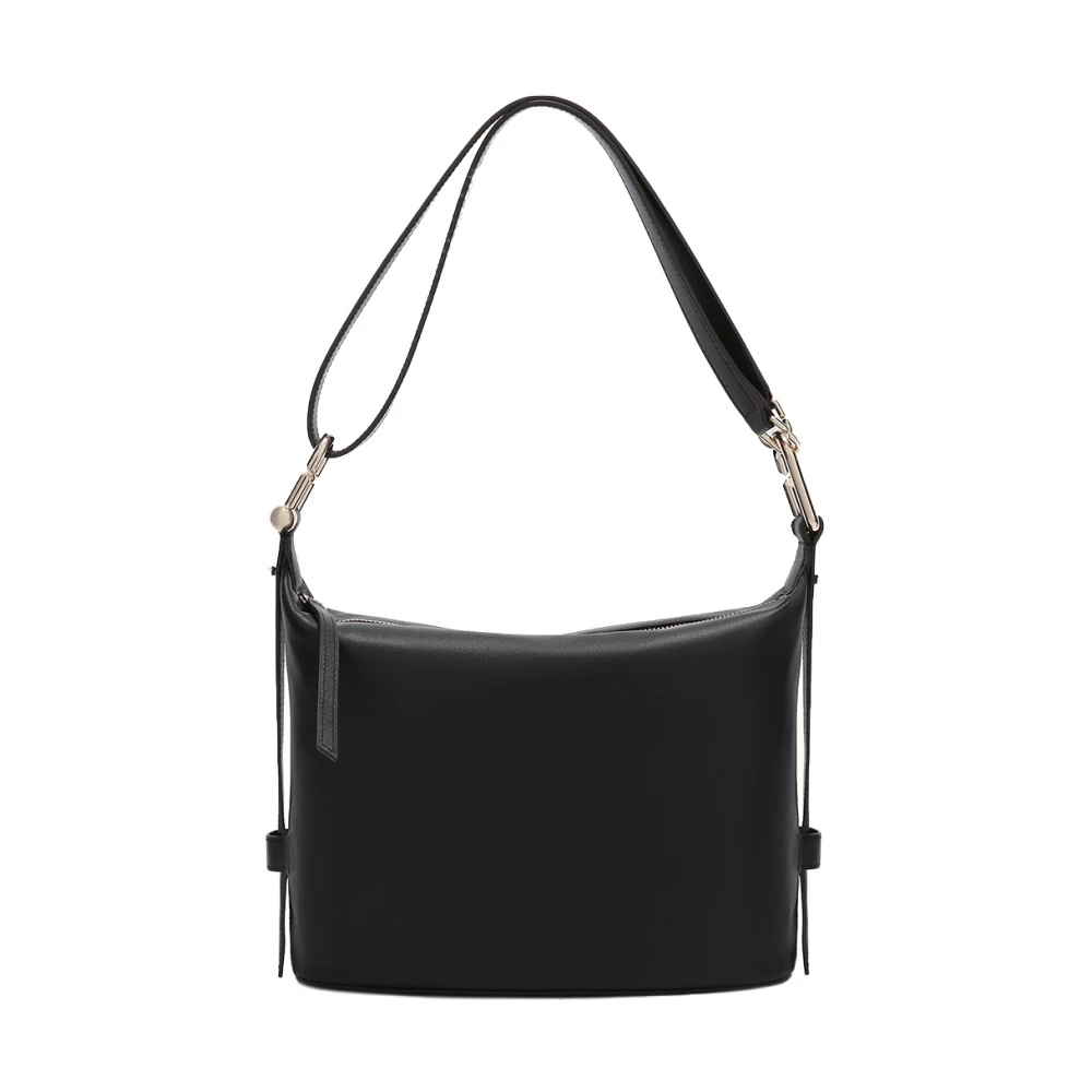 Furla Vrouw Zwart Tassen Dames, One Size, Leer, Nuvola M Schoudertas