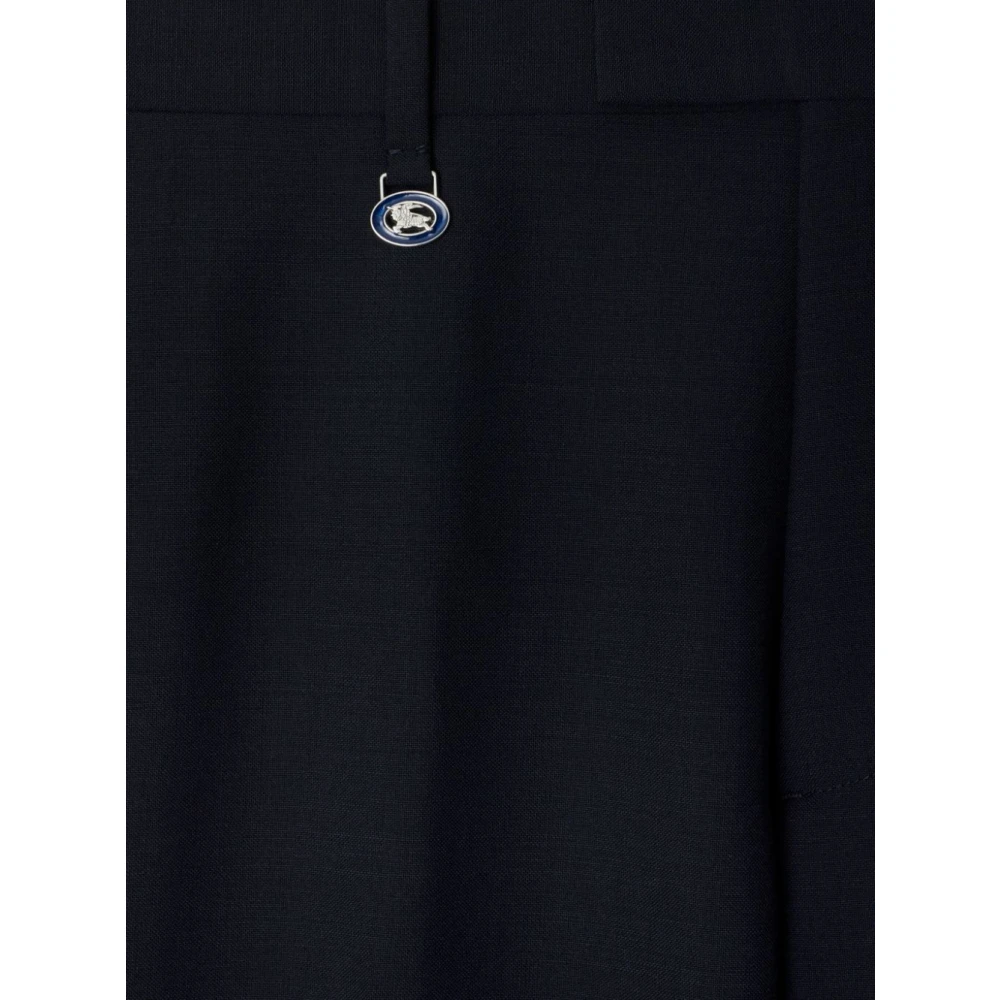 Burberry Blauwe Wol Slim Fit Broek Blue Heren