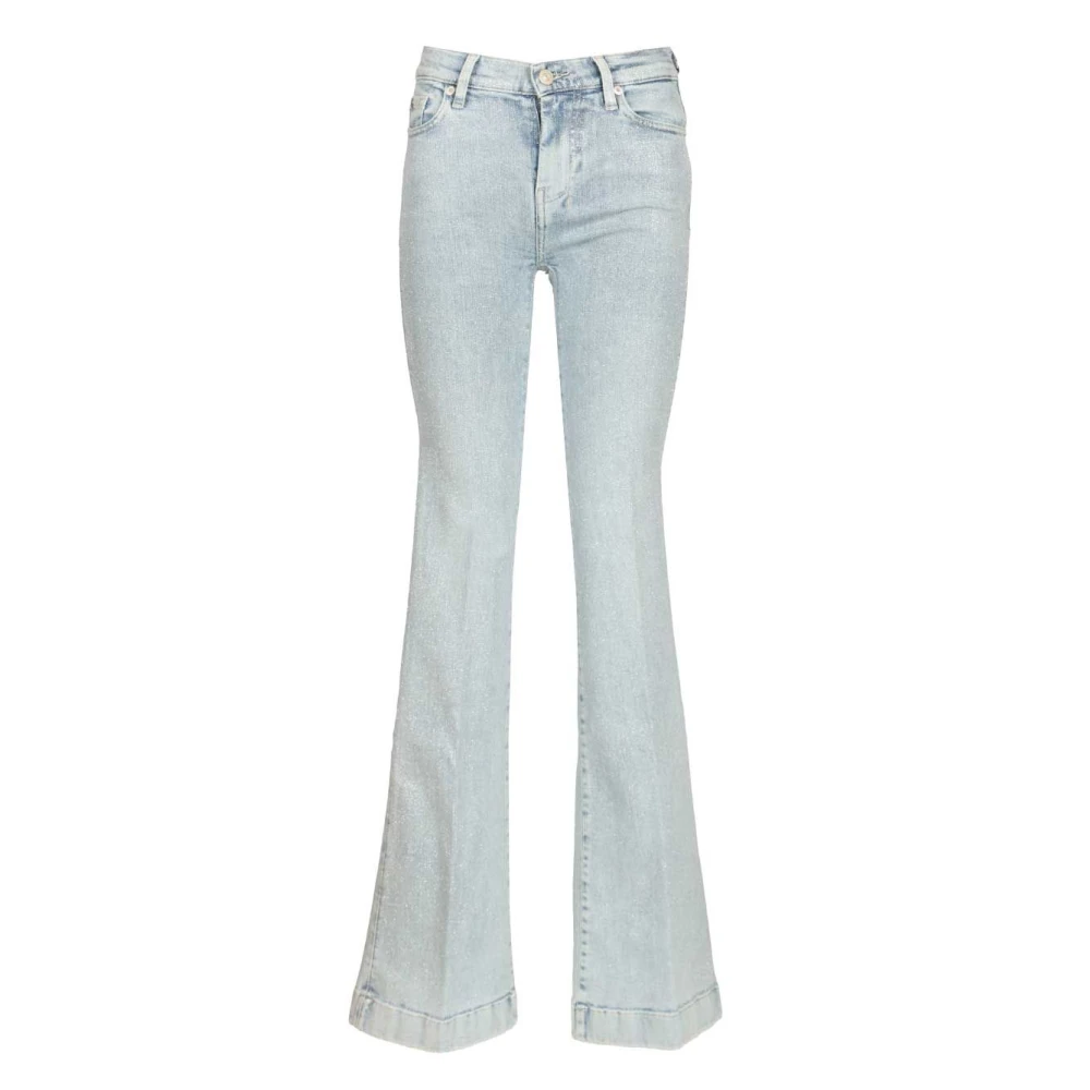7 For All Mankind Blue Flare Jeans, Female, W25, Dojo Jeans