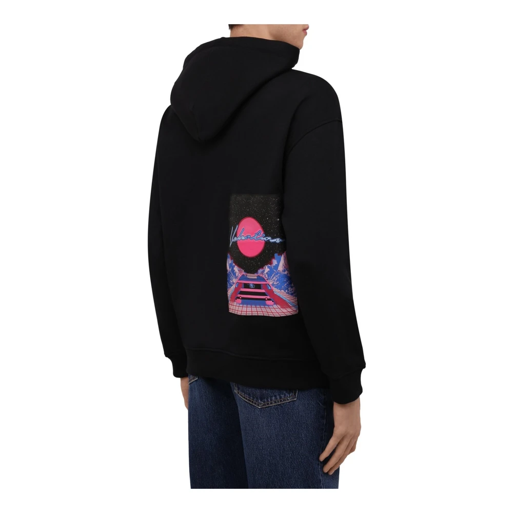 Valentino Neon Universe Sweatshirt met Trekkoordcapuchon Black Heren