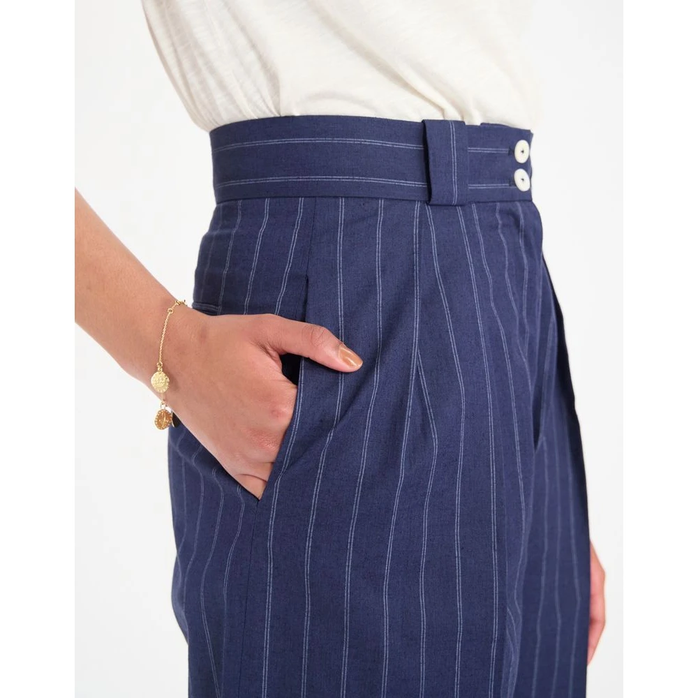 Ines De La Fressange Paris Marlène broek Blue Dames