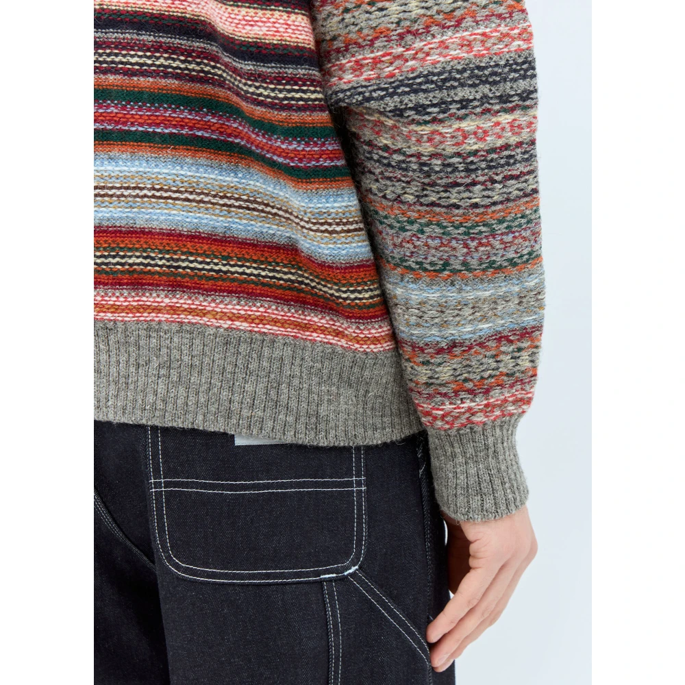 Junya Watanabe Gestreepte Wollen Hoodie Multicolor Heren