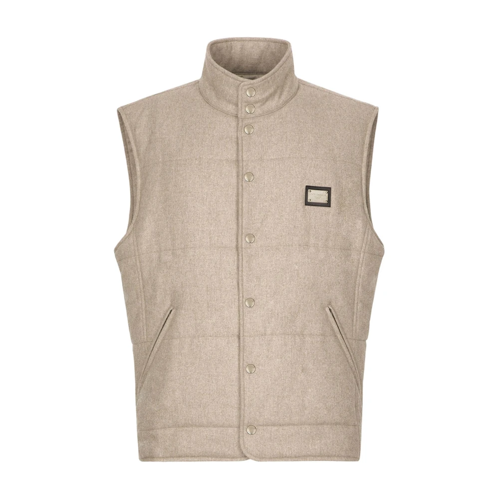 Dolce & Gabbana Stijlvolle Vest met Uniek Ontwerp Beige Heren