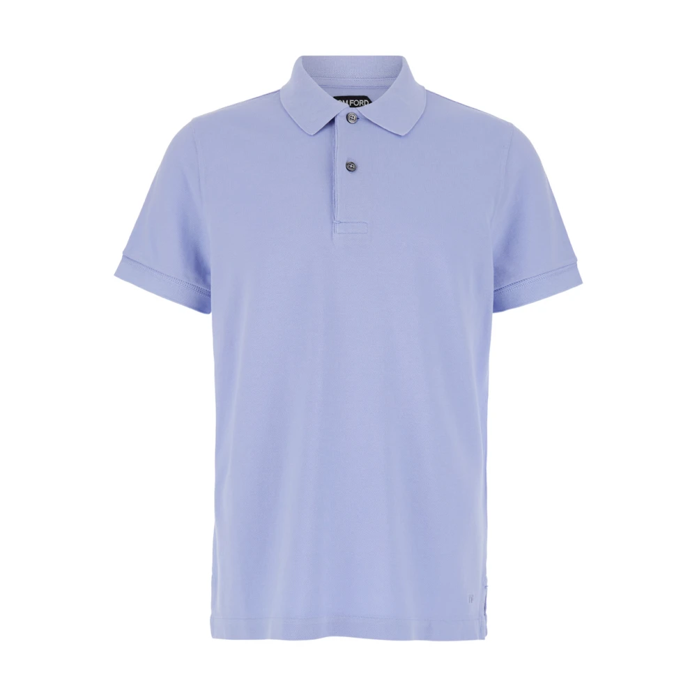 Tom Ford Blauwe Tennis Piquet Polo Shirt Blue Heren