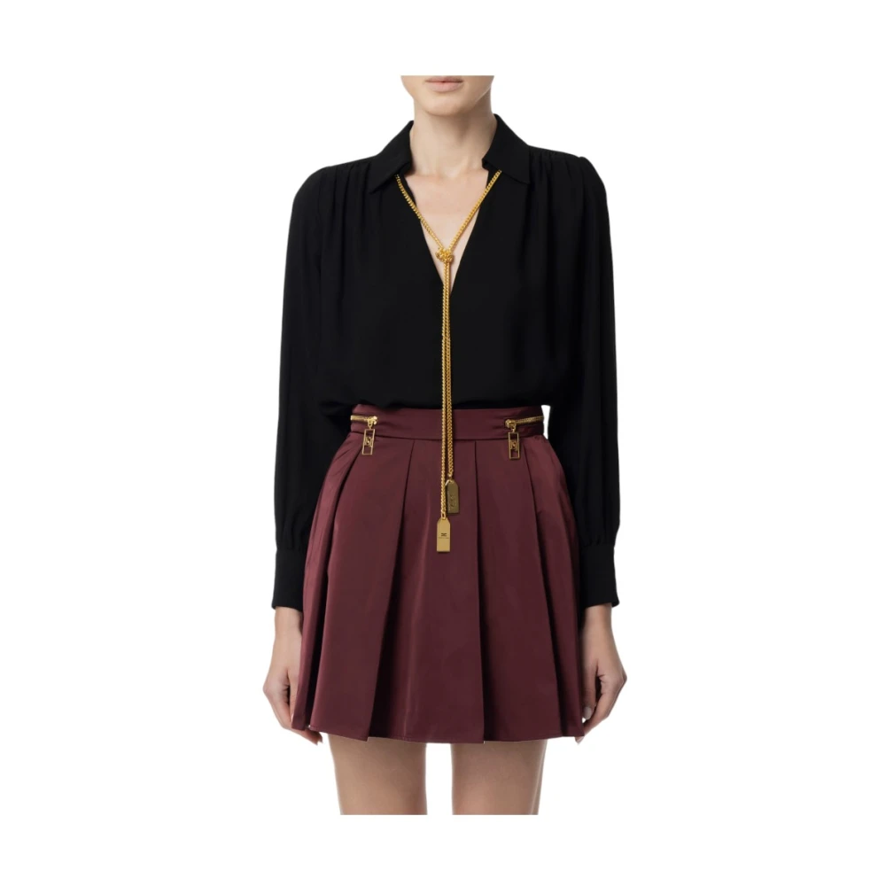 Elisabetta Franchi Stijlvolle Blouse voor Vrouwen Black Dames