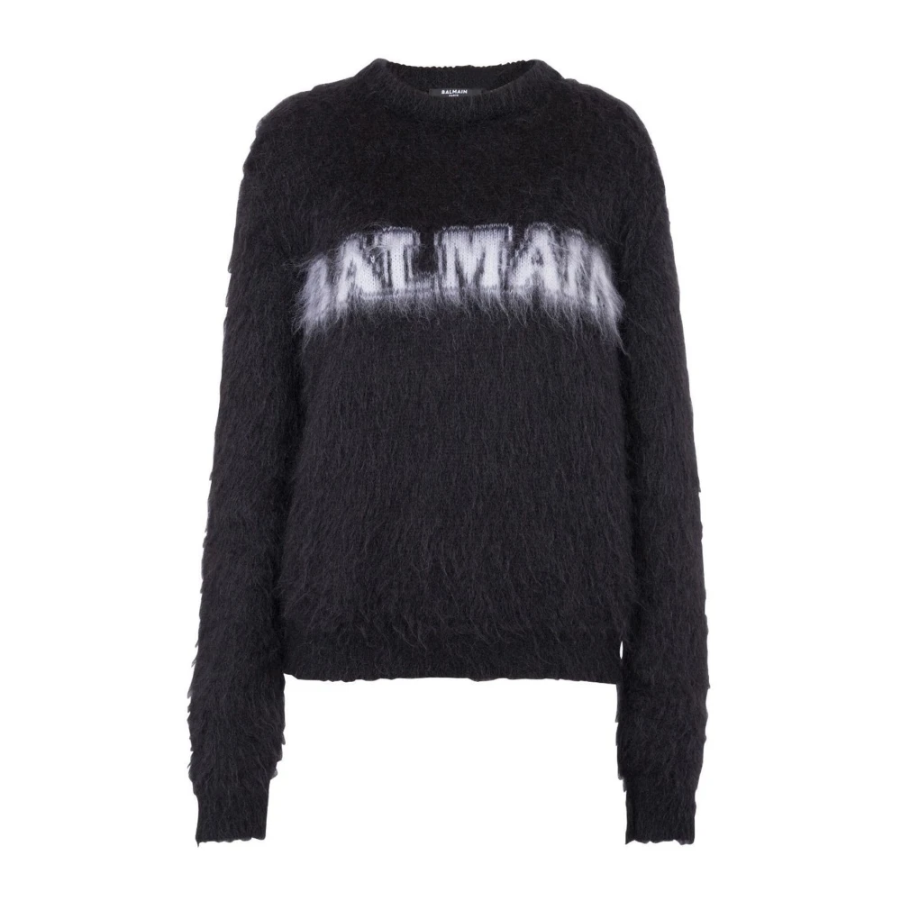 Balmain Black Logo Pullover - Female - Round-Neck Knitwear - S - Knitwear