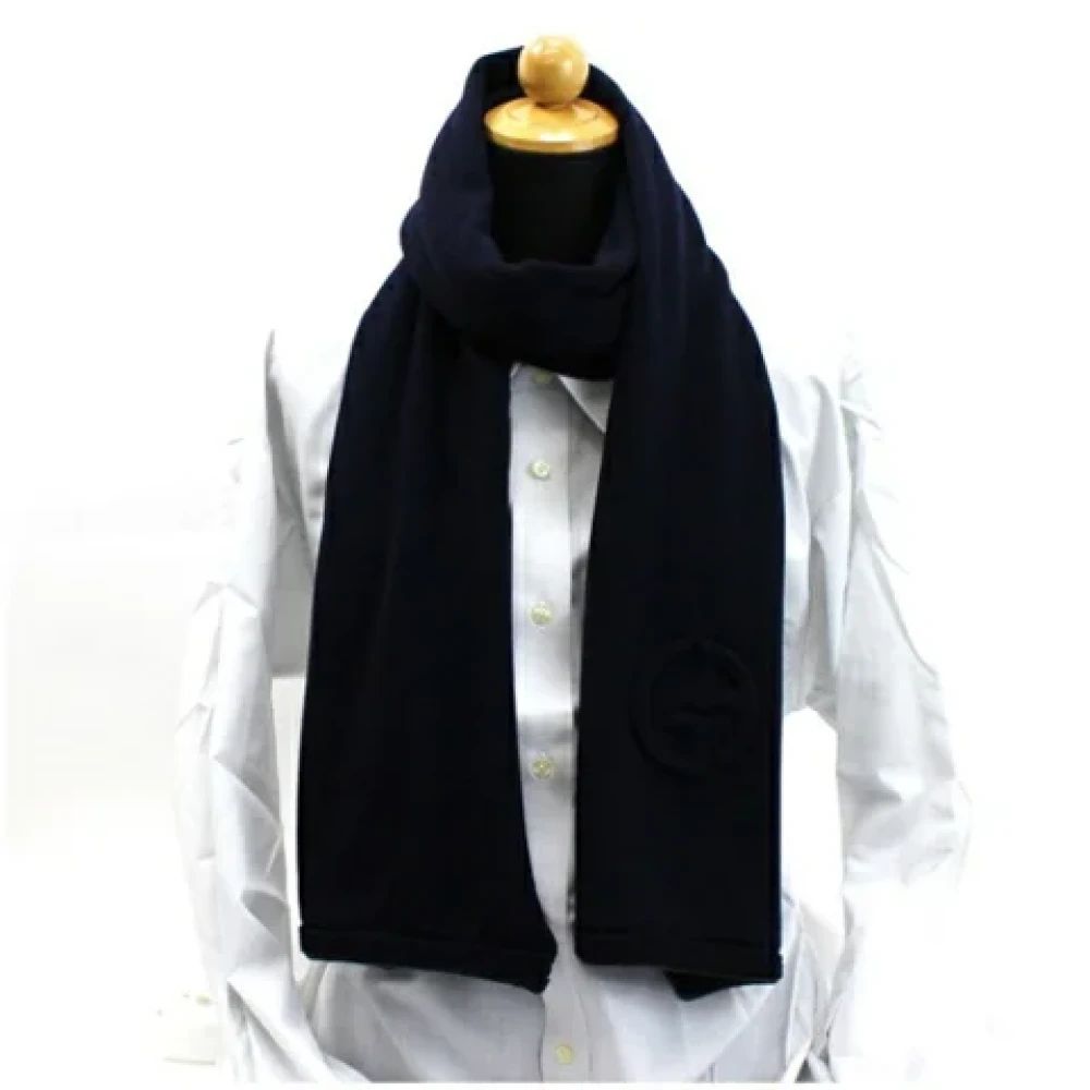 Armani Pre-owned Wool scarves Blue Dames