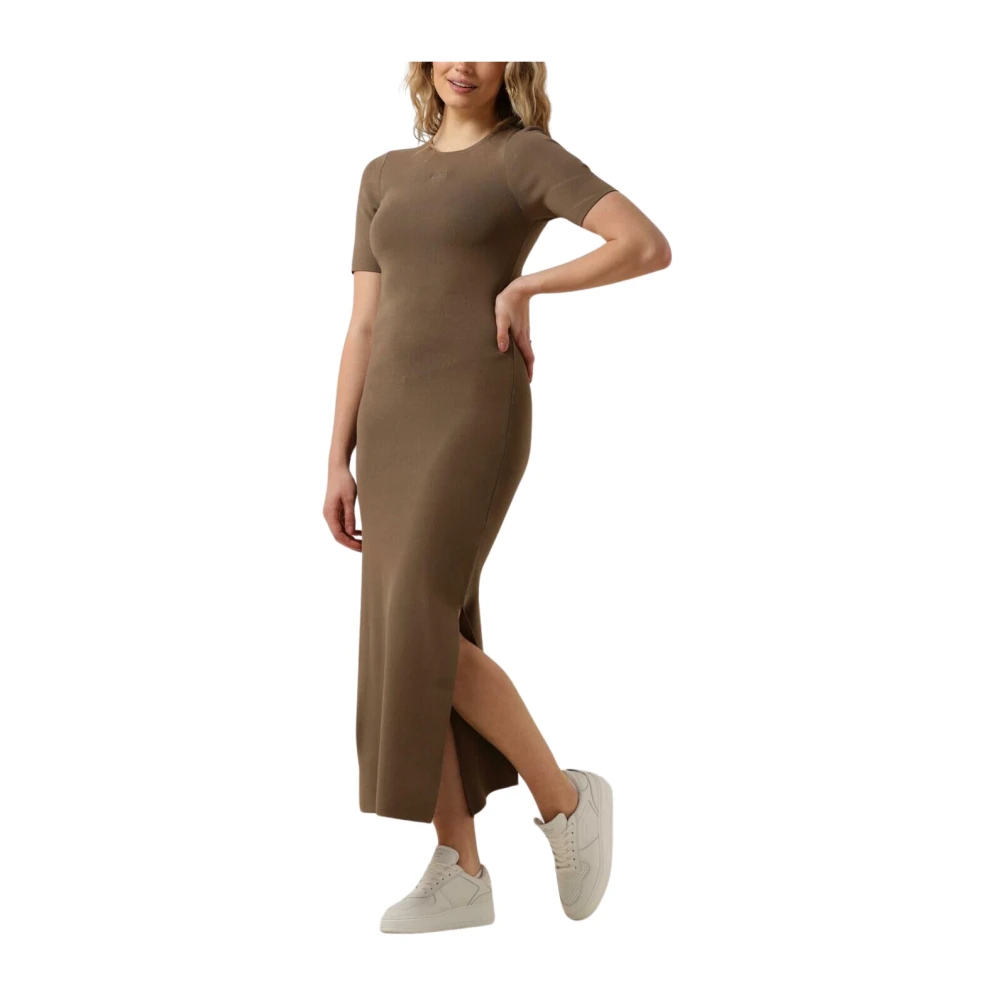 Gestuz Brielle Midi Jurk in Taupe Brown Dames